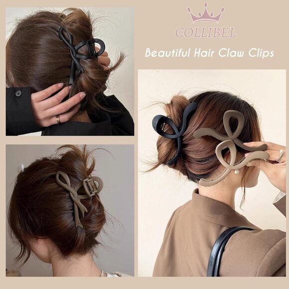 Large Hair Claw Clips Plastic 5.2 Inch 6 Pack for Thick Hair Non-Slip Stylish main image 6